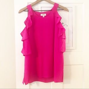 UMGEE Cold Shoulder Ruffle Sleeve Tunic Blouse